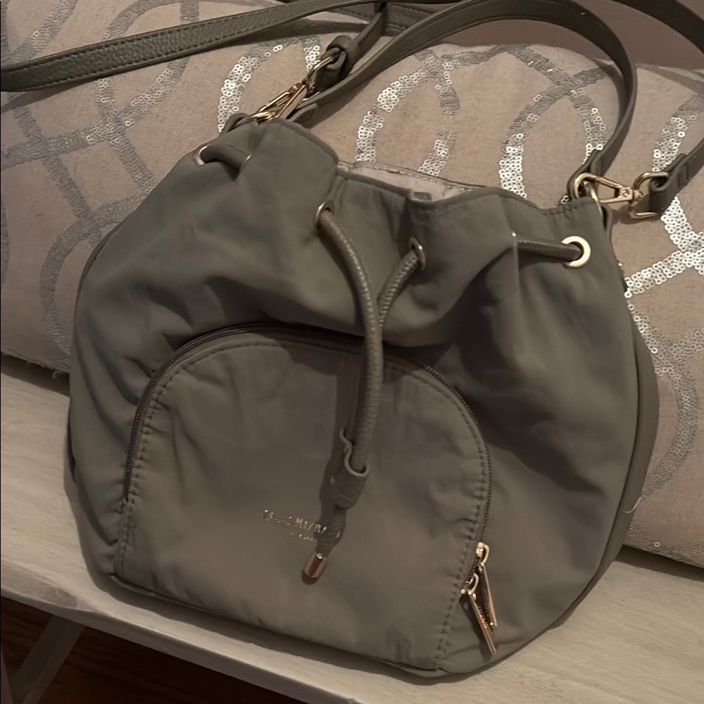 Gray Drawstring Women's Bag